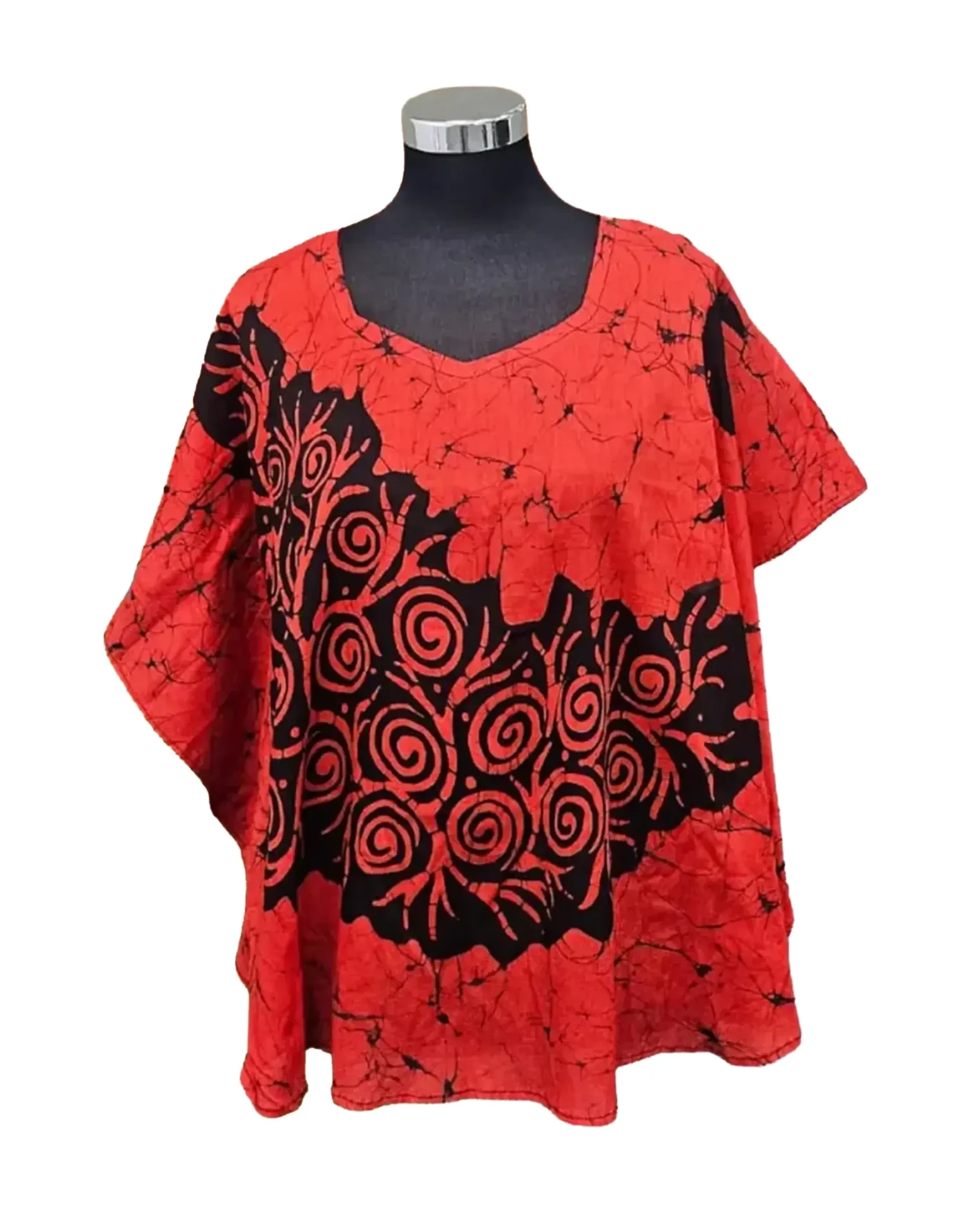Crimson Swirl Batik Bonjo Top
