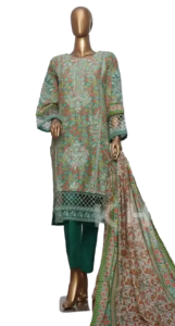 Emerald Tapestry Printed Festive Lawn